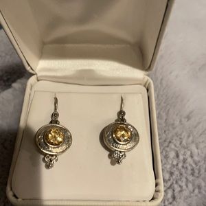 New sterling silver and citrine earrings